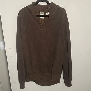 Timberland Men's quarter zip Brown Sweater